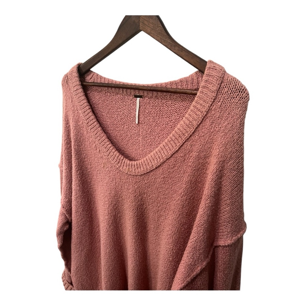 FREE PEOPLE BROOKSIDE ALPINE ROSE OVERSIZED KNIT TUNIC SWEATER SIZE MEDIUM - Picture 9 of 16